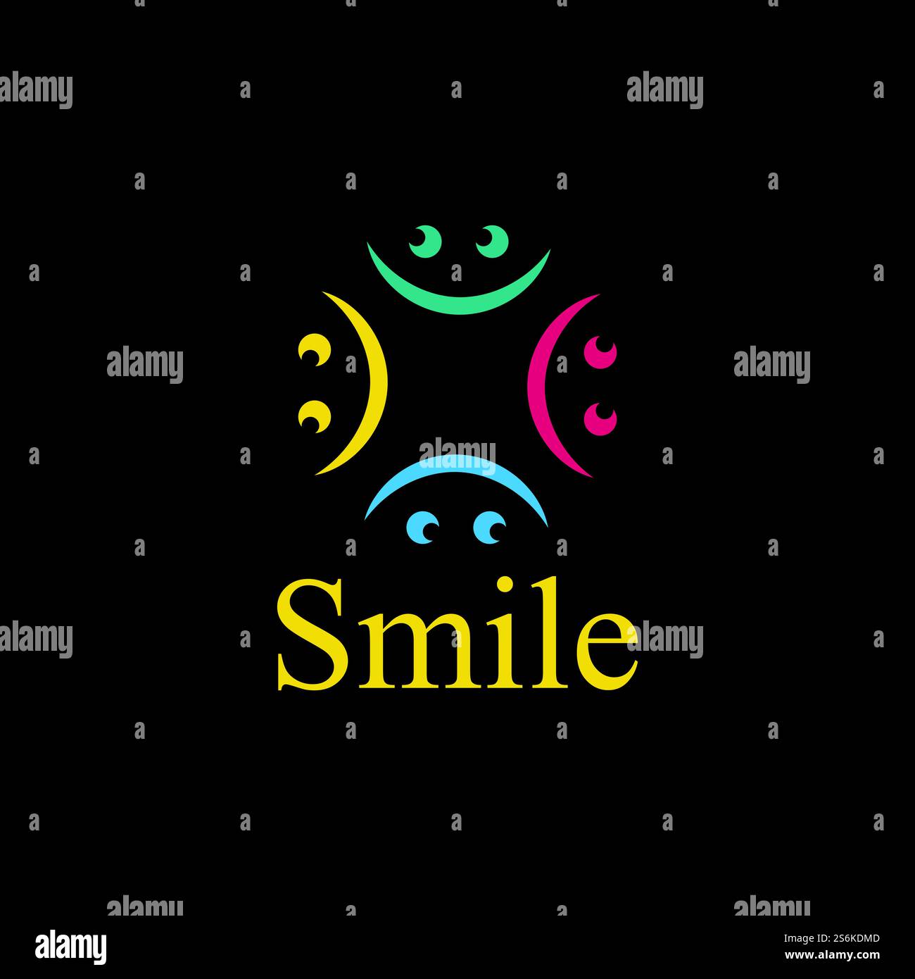 Logo Smile in vettore di sfondo giallo Illustrazione Vettoriale