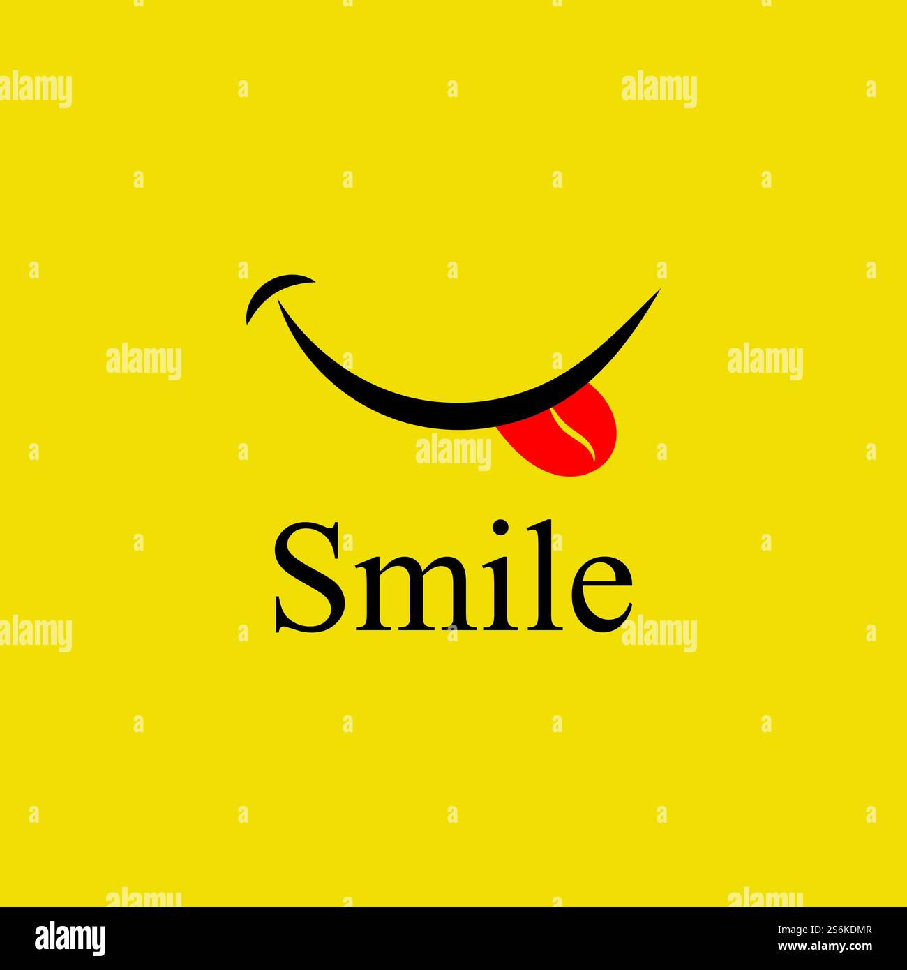 Logo Smile in vettore di sfondo giallo Illustrazione Vettoriale