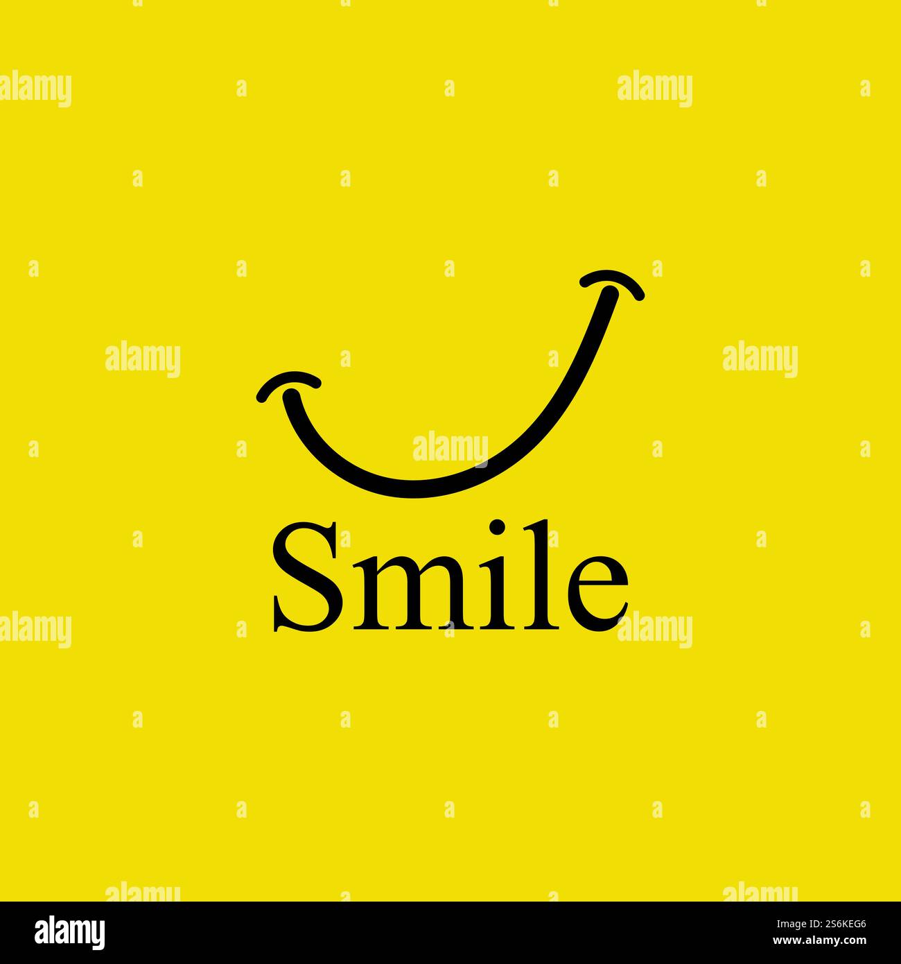 Logo Smile in vettore di sfondo giallo Illustrazione Vettoriale