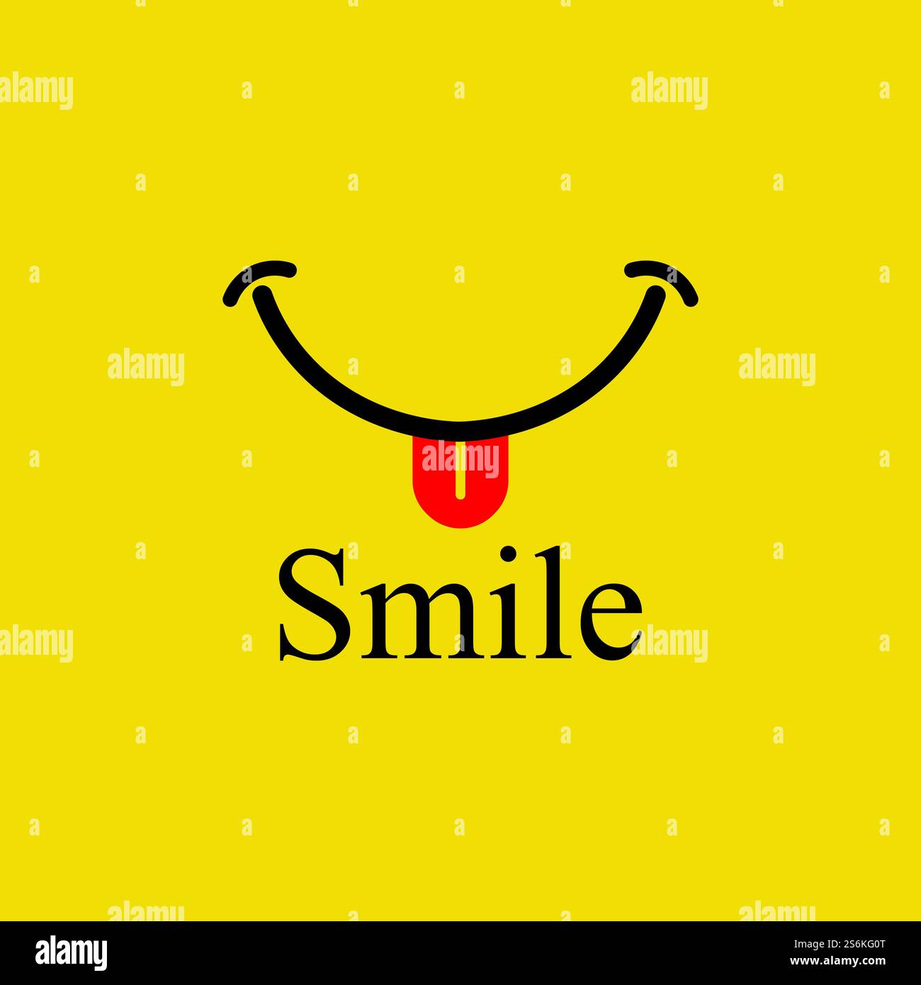 Logo Smile in vettore di sfondo giallo Illustrazione Vettoriale