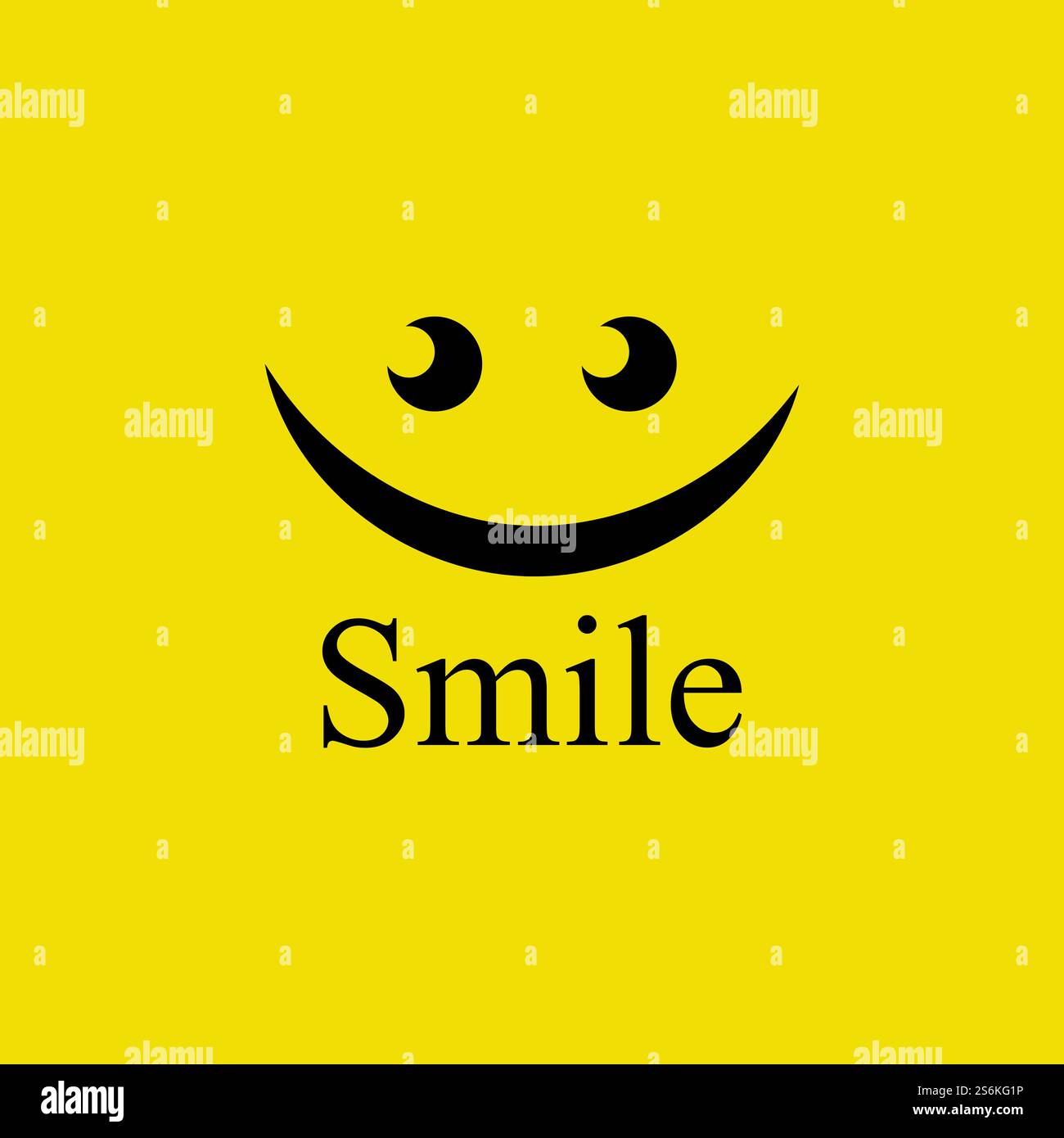 Logo Smile in vettore di sfondo giallo Illustrazione Vettoriale