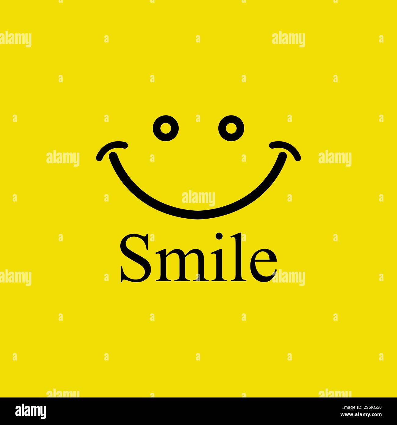 Logo Smile in vettore di sfondo giallo Illustrazione Vettoriale