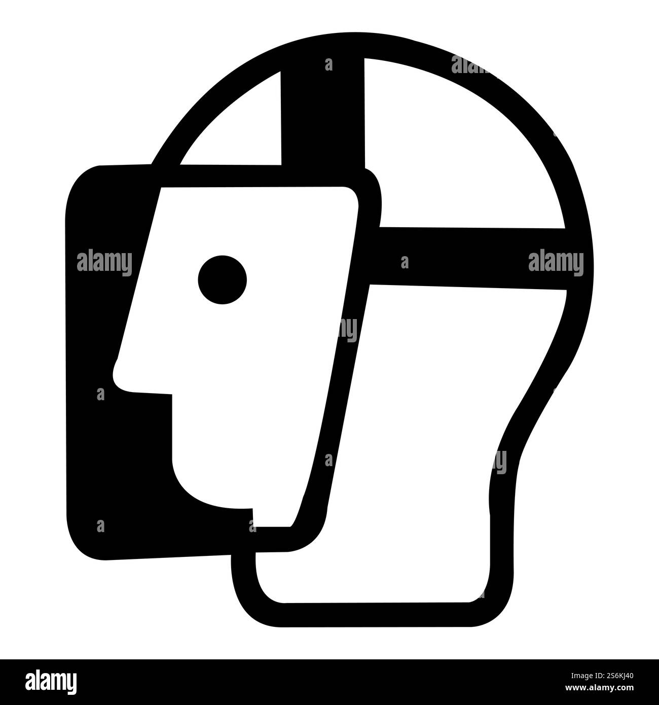 Simbolo la protezione facciale deve essere indossata segno isolato su sfondo bianco, illustrazione vettoriale EPS.10 Illustrazione Vettoriale
