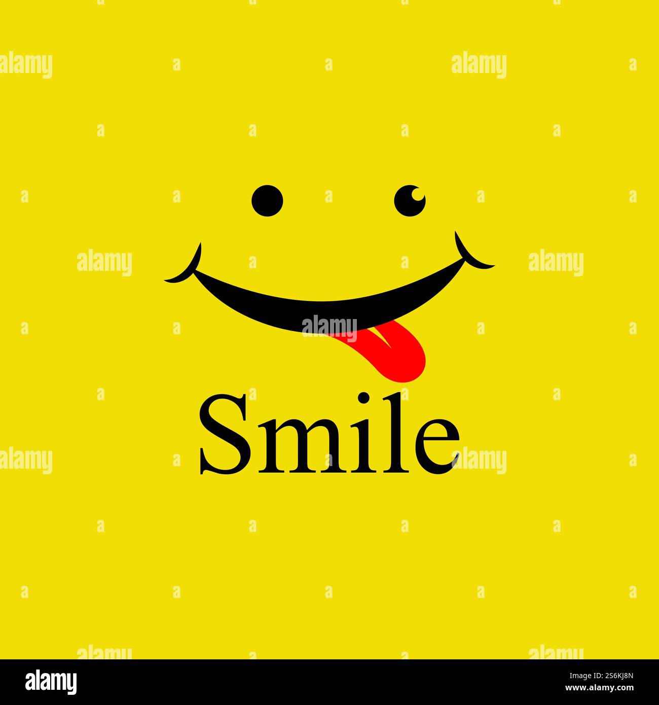 Logo Smile in vettore di sfondo giallo Illustrazione Vettoriale