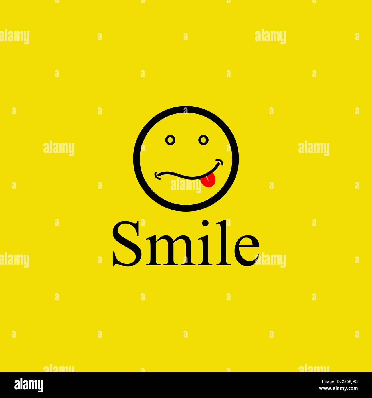 Logo Smile in vettore di sfondo giallo Illustrazione Vettoriale