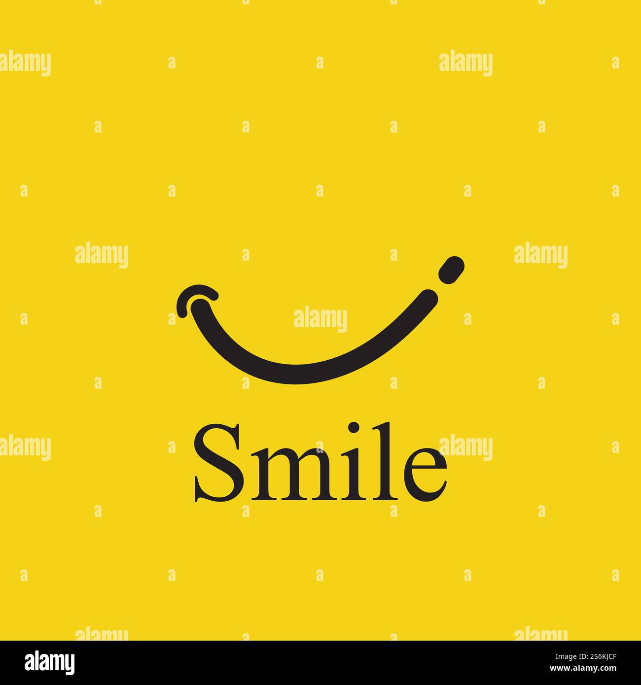Logo Smile in vettore di sfondo giallo Illustrazione Vettoriale