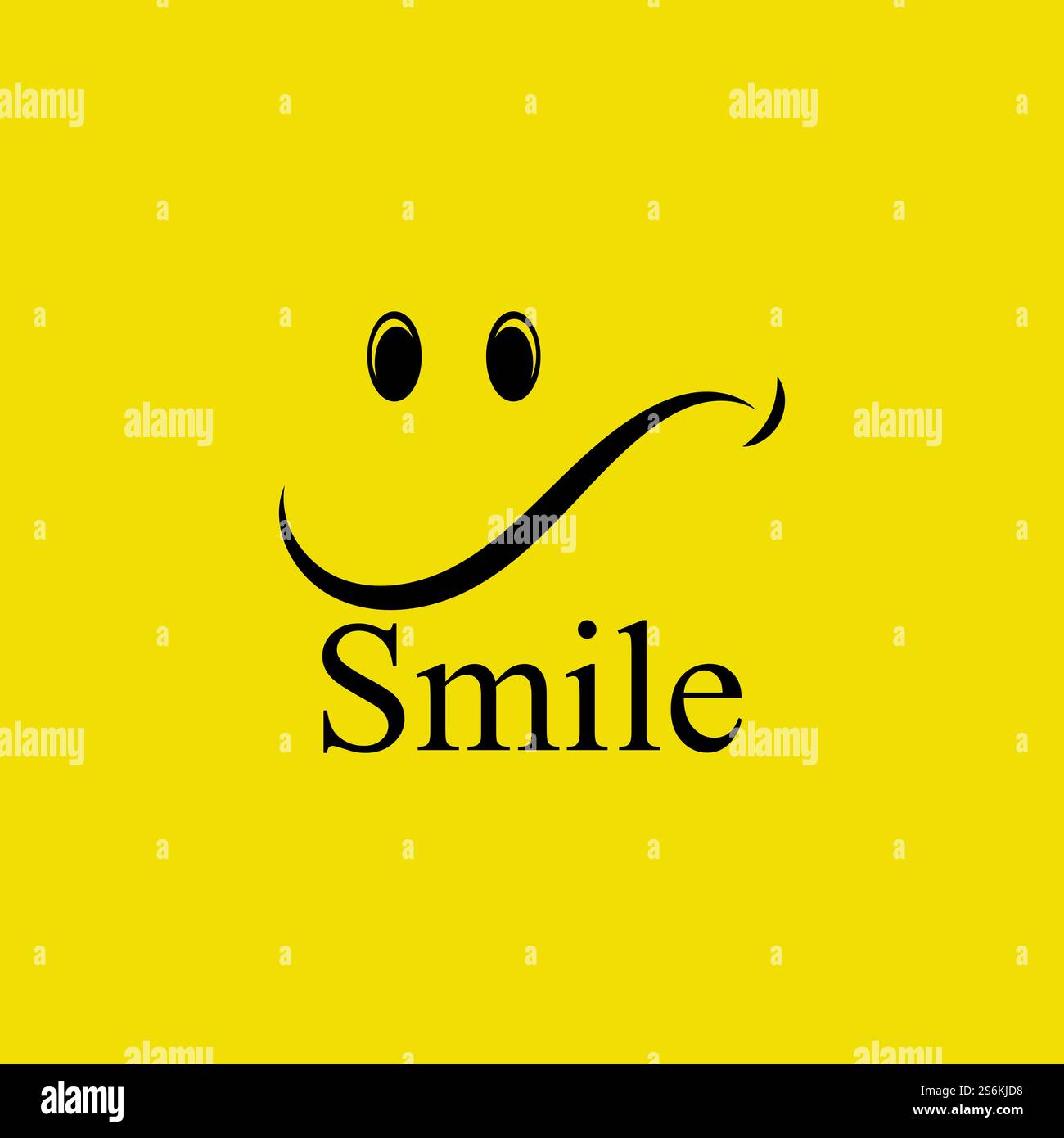 Logo Smile in vettore di sfondo giallo Illustrazione Vettoriale