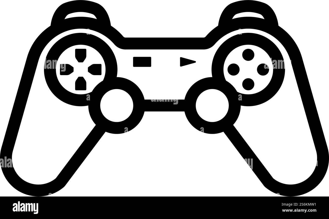 Icona gamepad. Design audace con larghezza della traccia modificabile. Illustrazione vettoriale. Illustrazione Vettoriale
