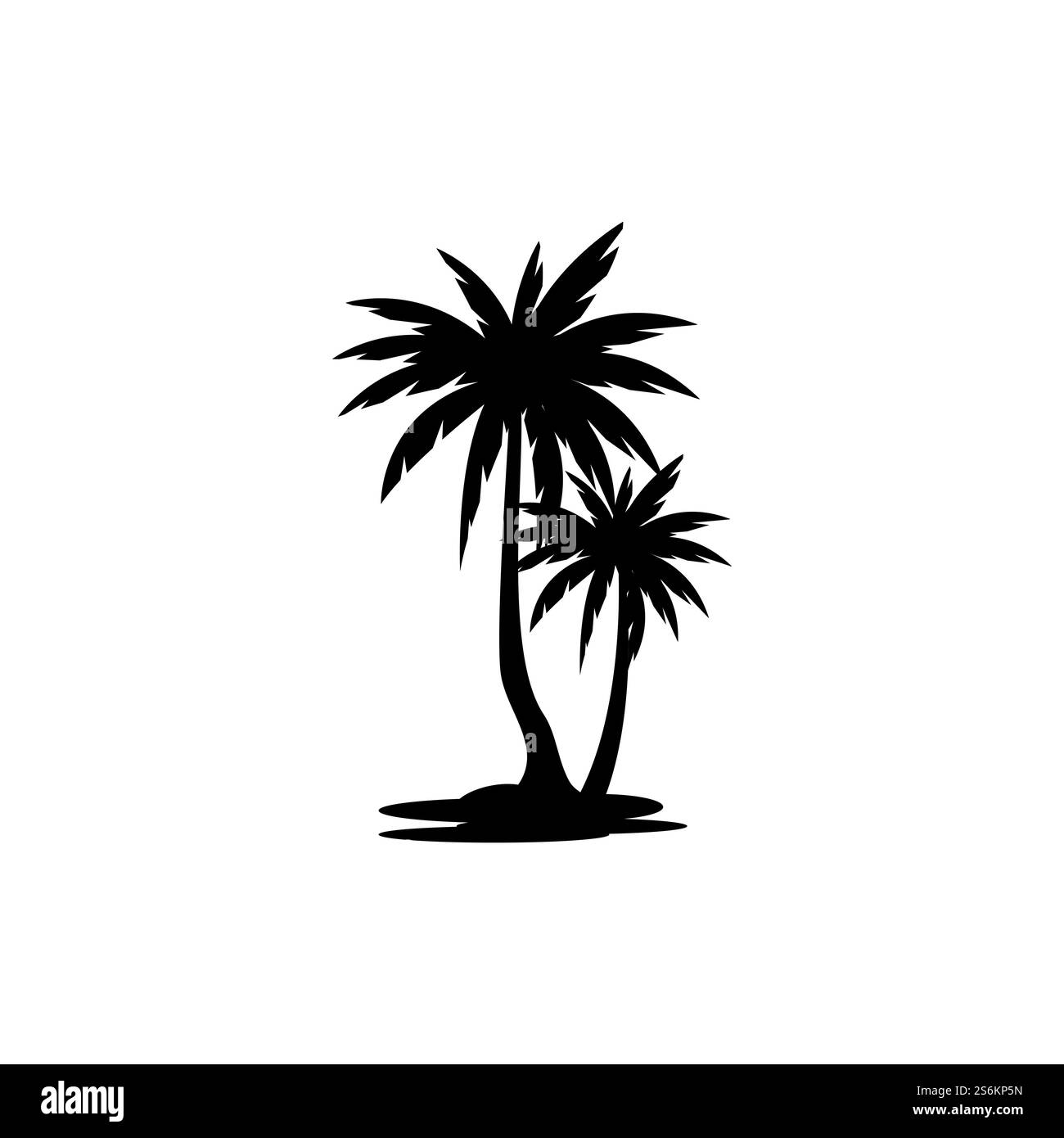 Palm Tree Beach silhouette per Hotel ristorante vacanza vacanza viaggio logo design Illustrazione Vettoriale