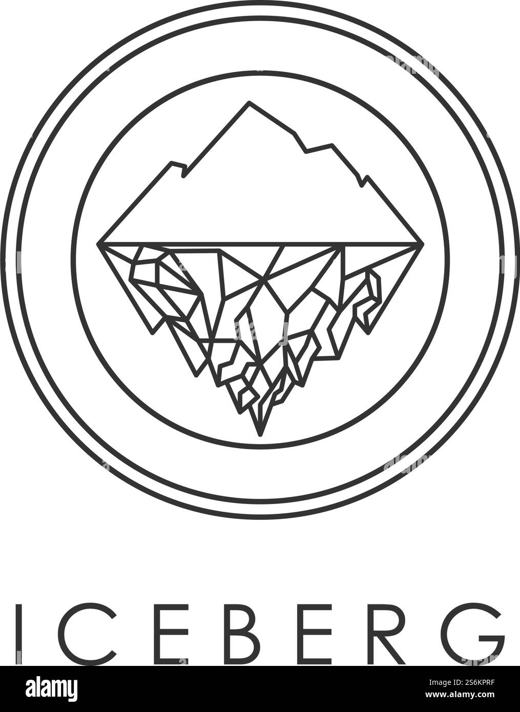 Disegno vettoriale del logo dell'illustrazione iceberg Illustrazione Vettoriale