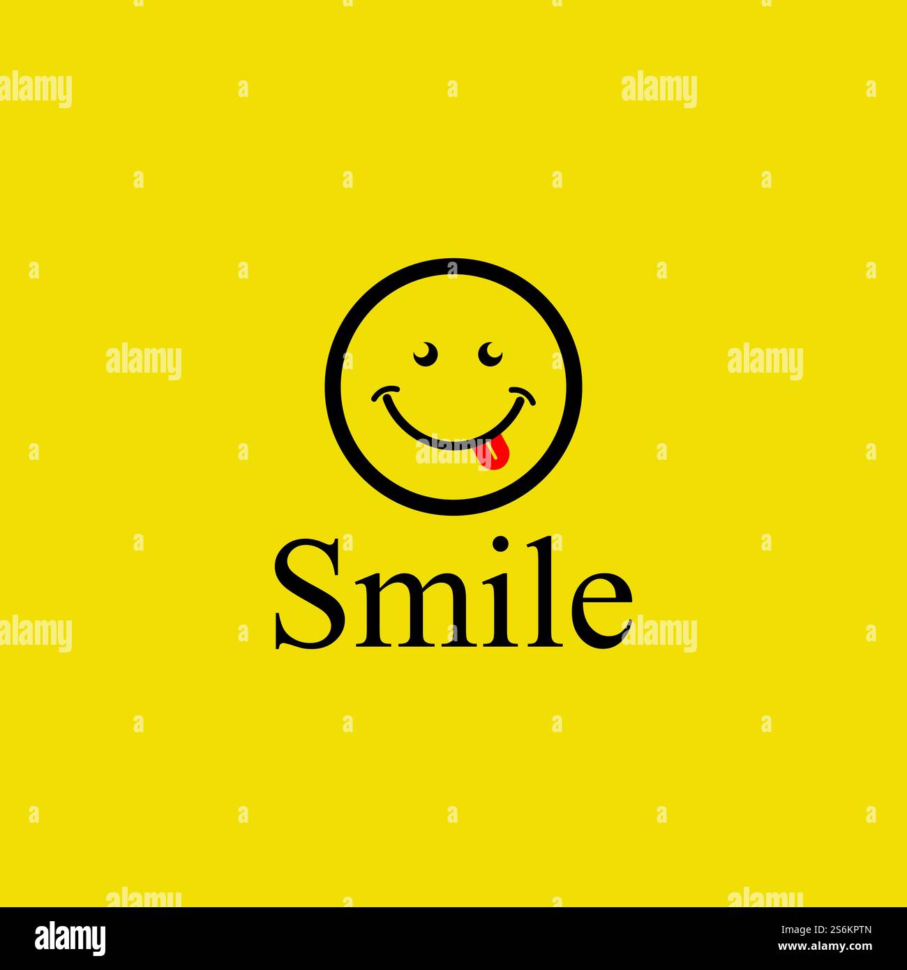 Logo Smile in vettore di sfondo giallo Illustrazione Vettoriale