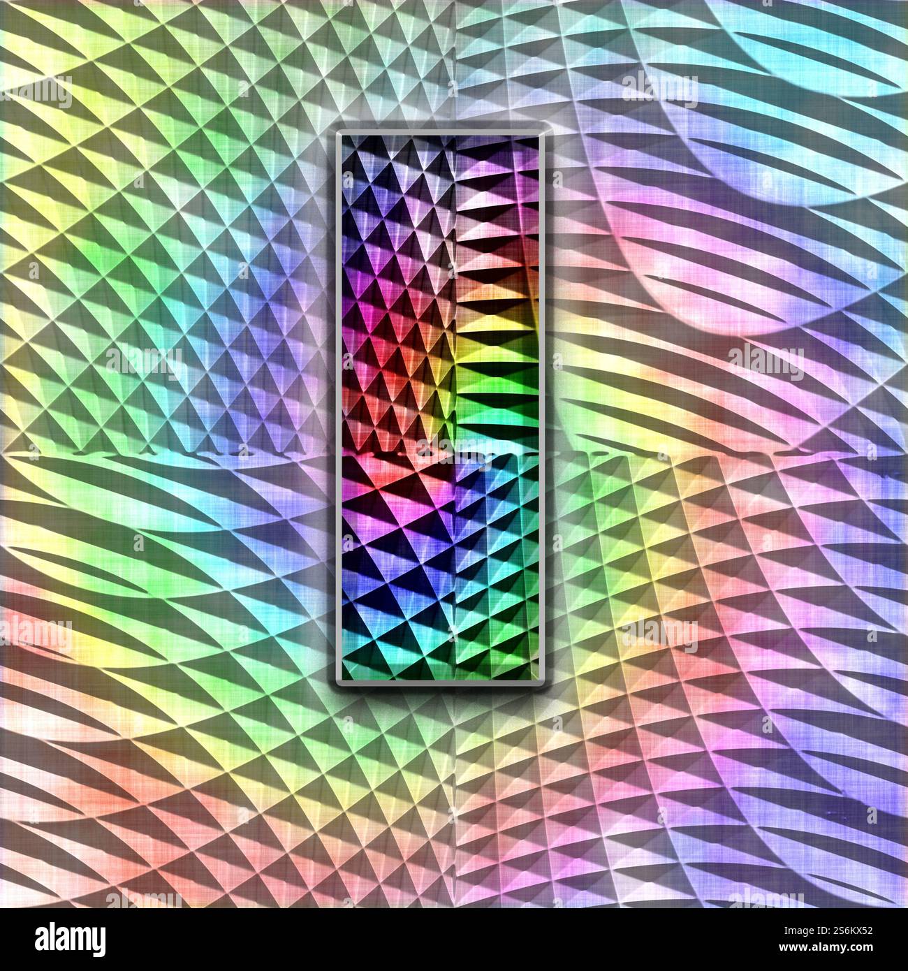 Lettera maiuscola i con colori arcobaleno e design autentico "tessuto a frangiflutti" Foto Stock