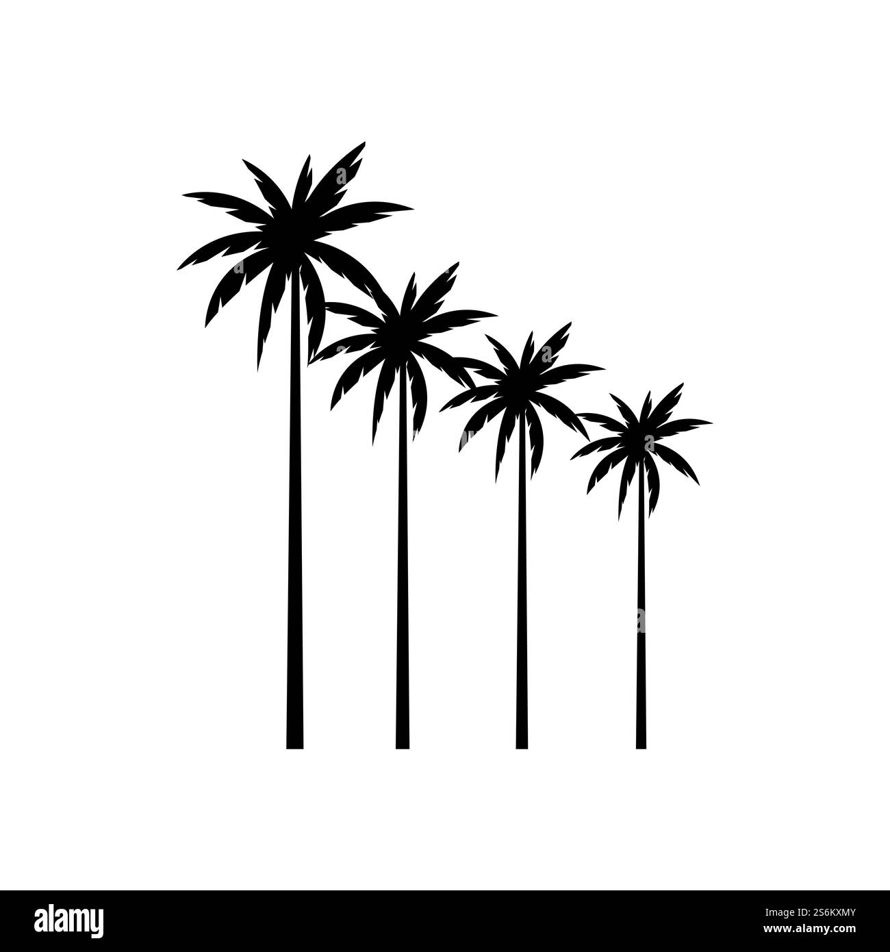 Palm Tree Beach silhouette per Hotel ristorante vacanza vacanza viaggio logo design Illustrazione Vettoriale
