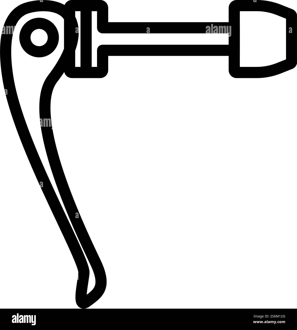 Icona rilascio rapido bicicletta. Design audace con larghezza della traccia modificabile. Illustrazione vettoriale. Illustrazione Vettoriale