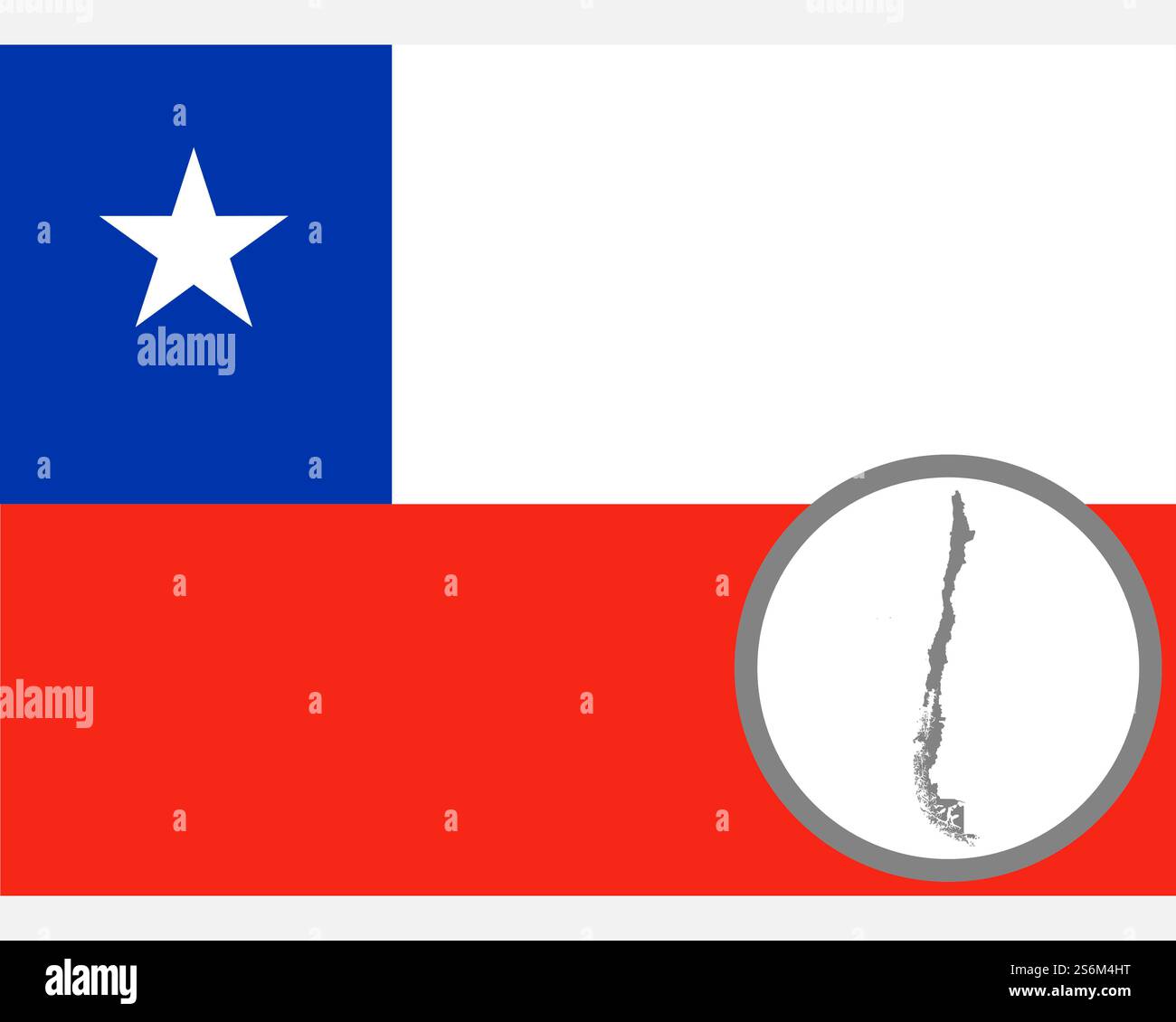 Bandiera e la Mappa di Cile Foto Stock
