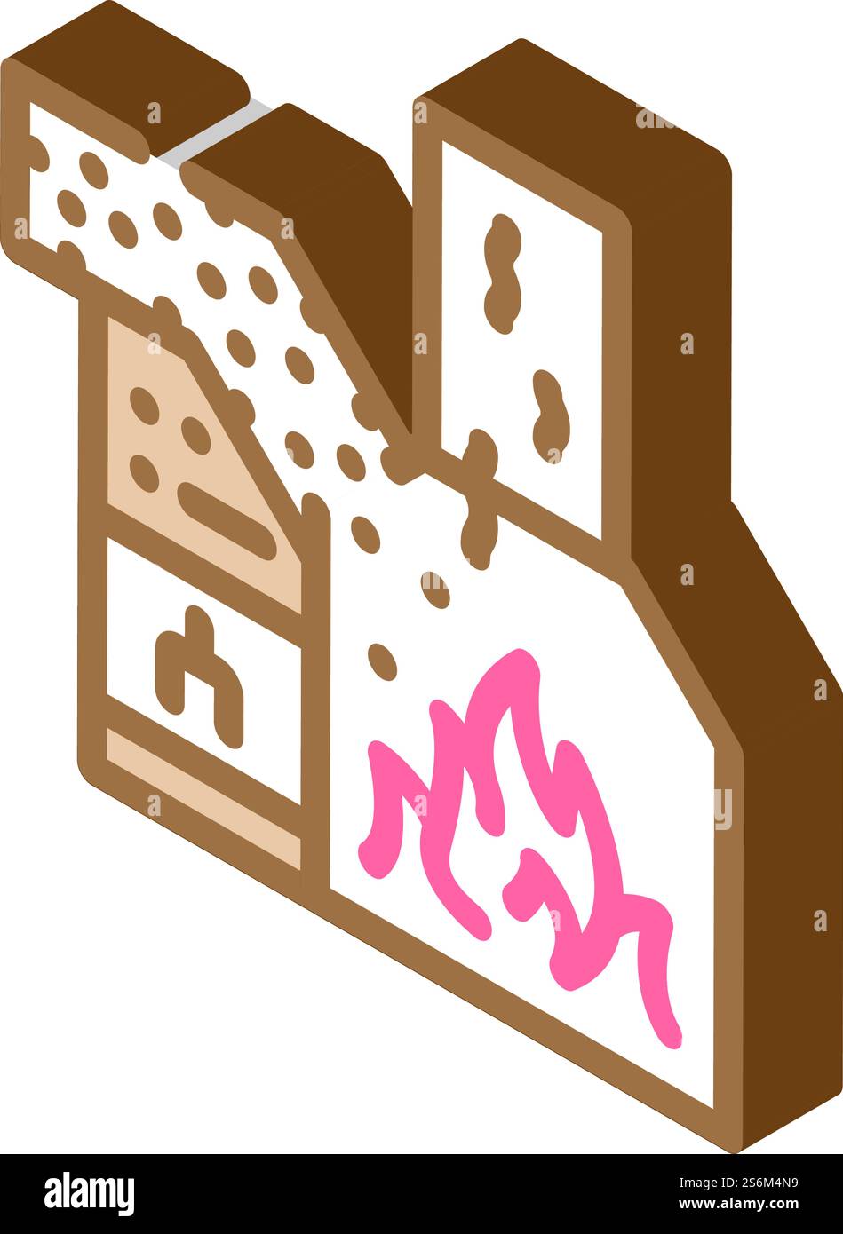vettore icona isometrica rifiuti in fiamme. segnale rifiuti in fiamme. illustrazione del simbolo isolato. illustrazione vettoriale dell'icona isometrica dei rifiuti in fiamme Illustrazione Vettoriale