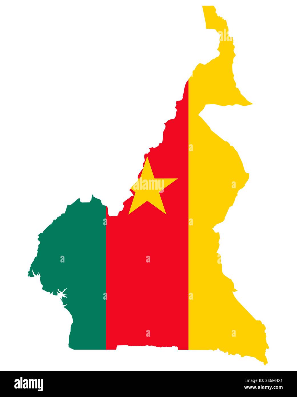 Bandiera sulla mappa del Camerun Foto Stock