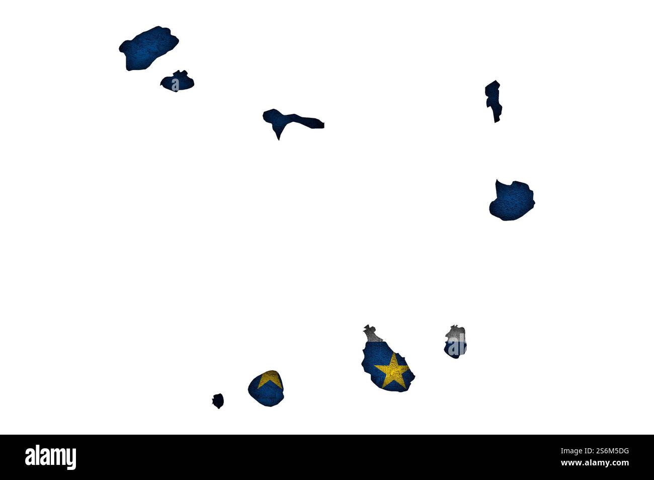 Mappa e bandiera di Capo Verde su cemento intemperie Foto Stock