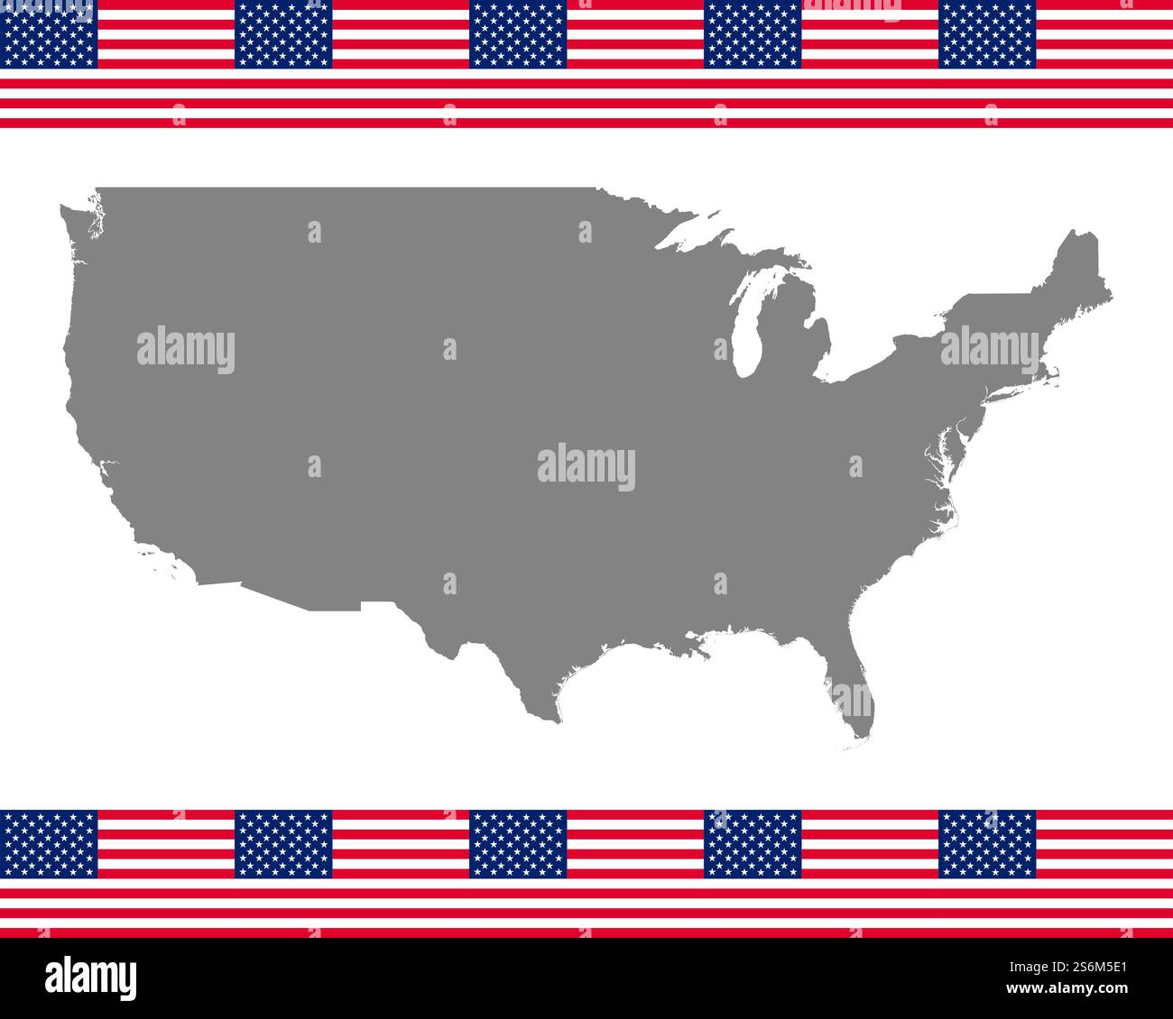 Bandiera americana e la mappa Foto Stock