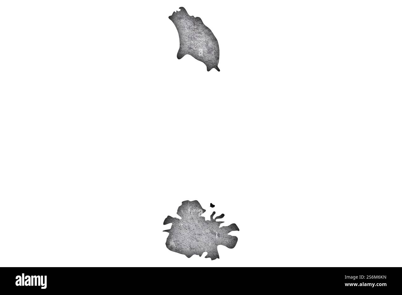 Mappa di Antigua e Barbuda su cemento intemperie Foto Stock