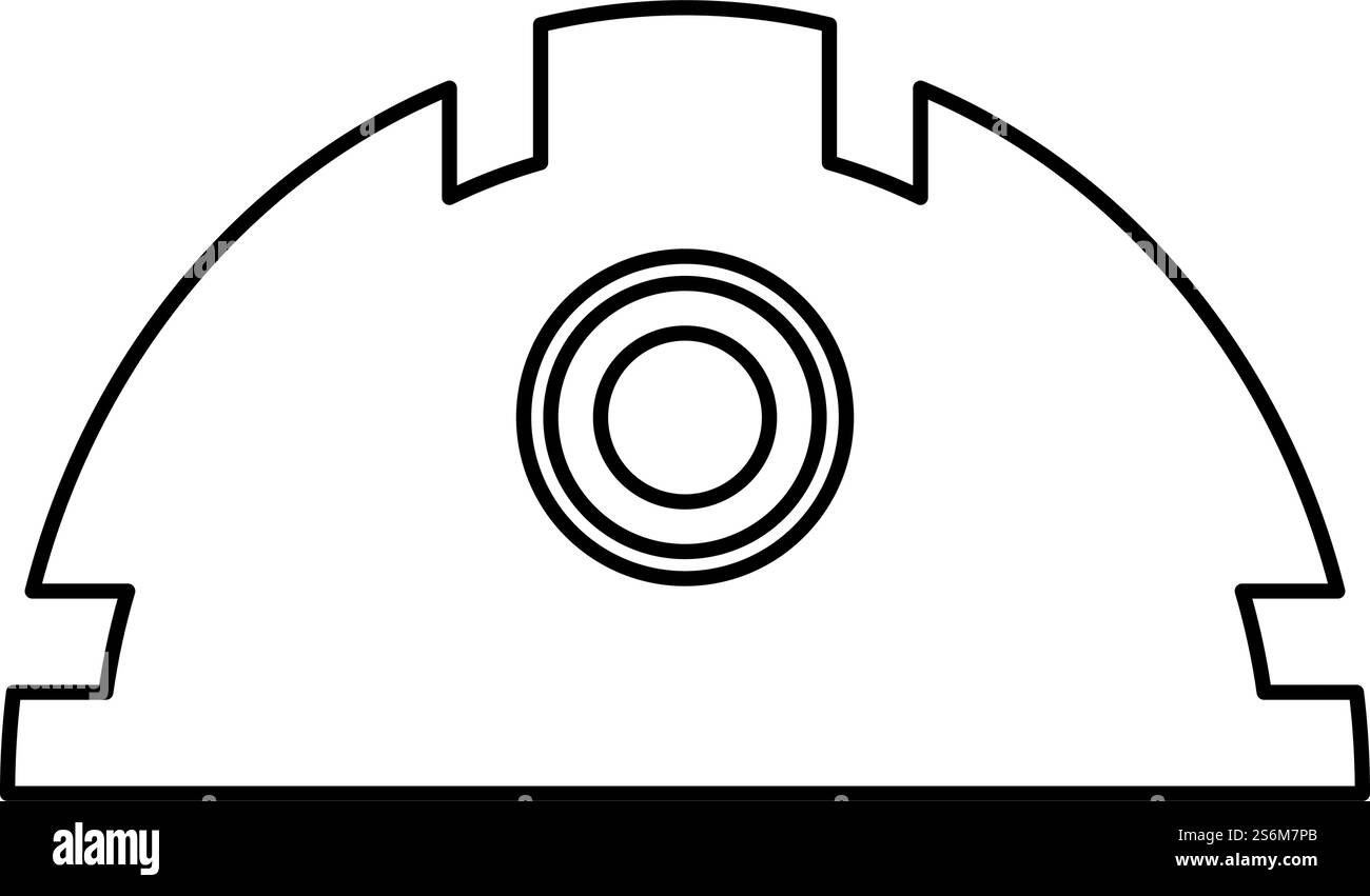 Elmetto per la costruzione, icona contorno elmetto di sicurezza, illustrazione vettoriale di colore nero, stile piatto immagine semplice. Elmetto per la sicurezza delle costruzioni, icona contorno elmetto, illustrazione vettoriale di colore nero, immagine piatta Illustrazione Vettoriale