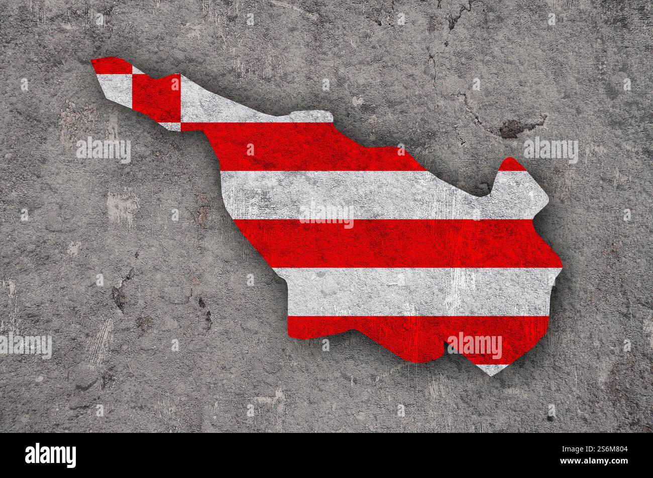 Mappa e bandiera di Brema su cemento stagionato Foto Stock
