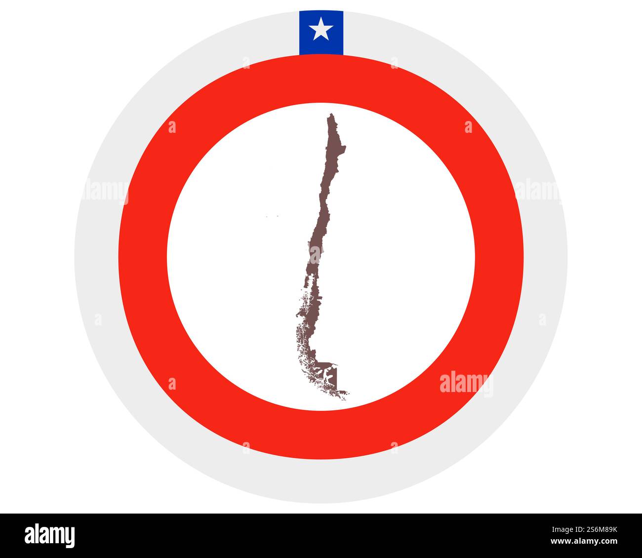 Mappa di Cile sullo sfondo con bandiera Foto Stock