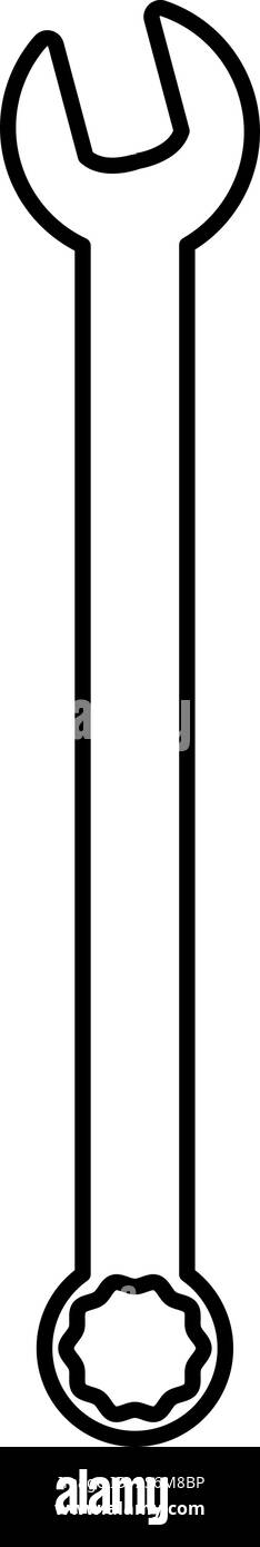 Chiave esagonale chiave utensile manuale strumento tecnico meccanico contorno icona colore nero immagine vettoriale stile piatto immagine semplice. Chiave esagonale chiave utensile manuale strumento meccanico icona contorno contorno strumento nero illustrazione vettoriale immagine piatta Illustrazione Vettoriale