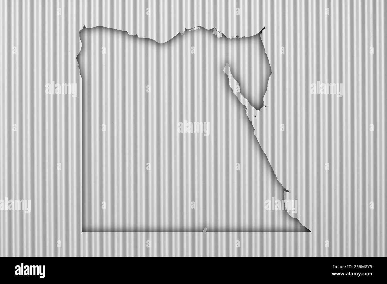 Mappa di Egitto su ferro corrugato Foto Stock