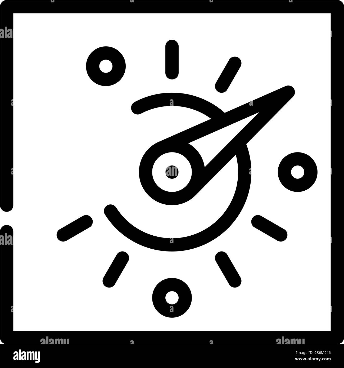 vettore icona linea orologio solare. segnale dell'orologio solare. illustrazione nera del simbolo del contorno isolato. illustrazione vettoriale dell'icona della linea dell'orologio solare Illustrazione Vettoriale