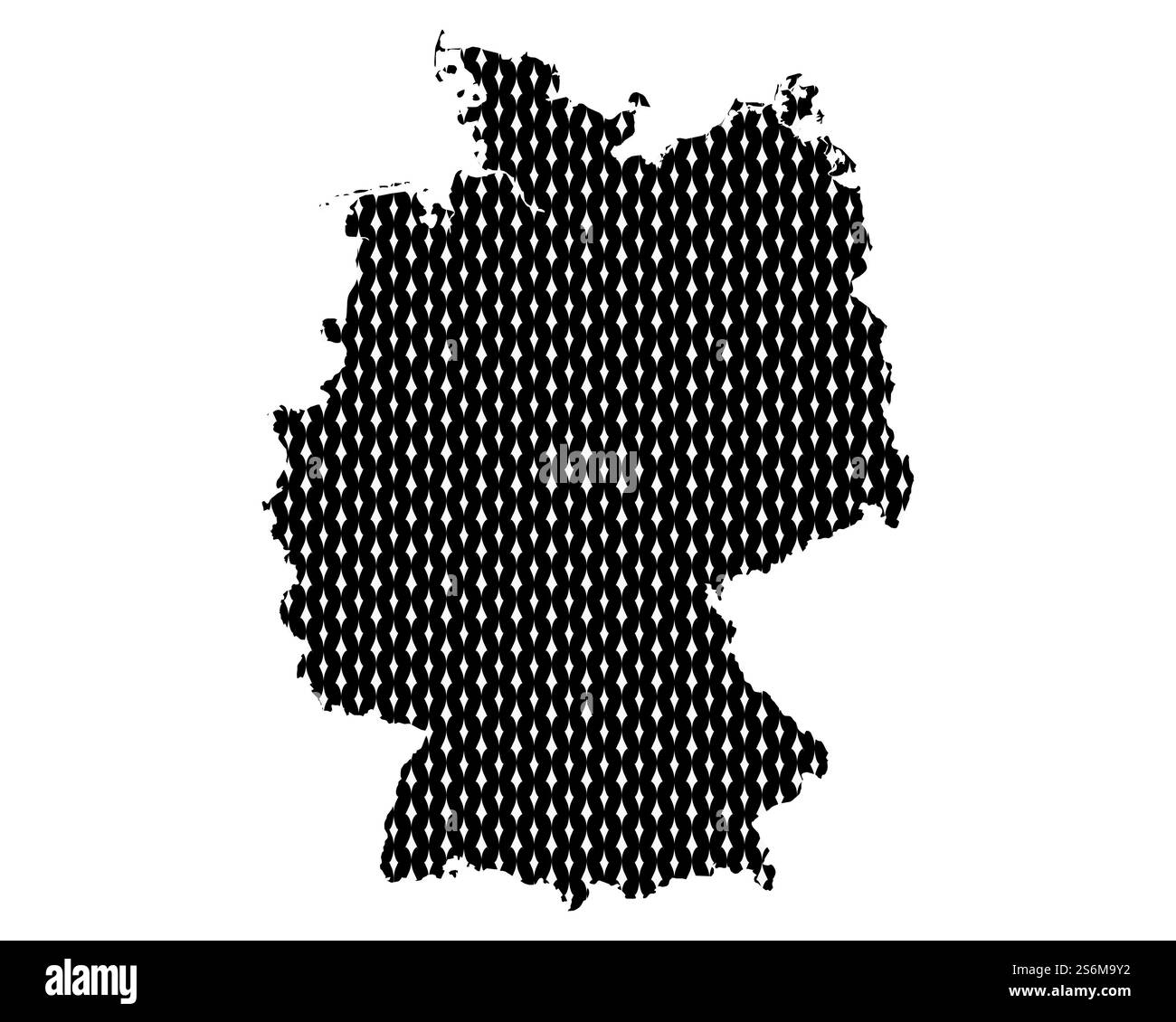 Mappa della Germania in maglie di destra Foto Stock