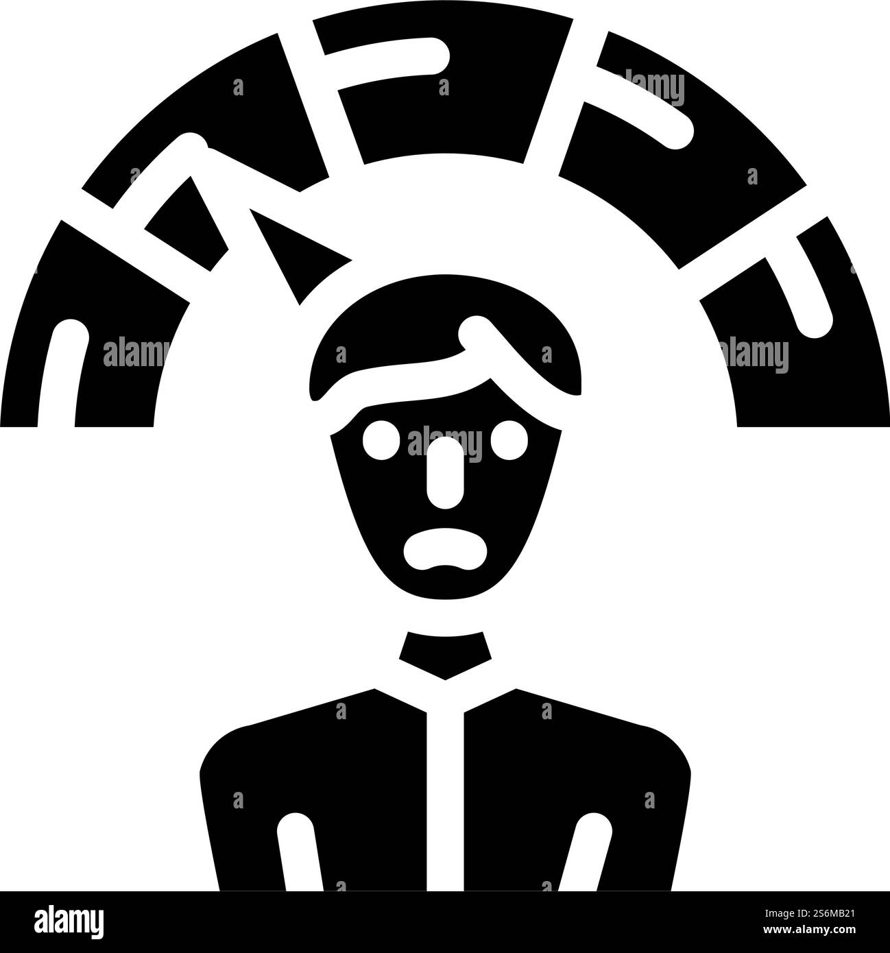 vettore icona glifo a livello dipendente negativo. segno di livello dipendente negativo. illustrazione nera del simbolo del contorno isolato. illustrazione del vettore dell'icona glifo a livello dipendente negativo Illustrazione Vettoriale