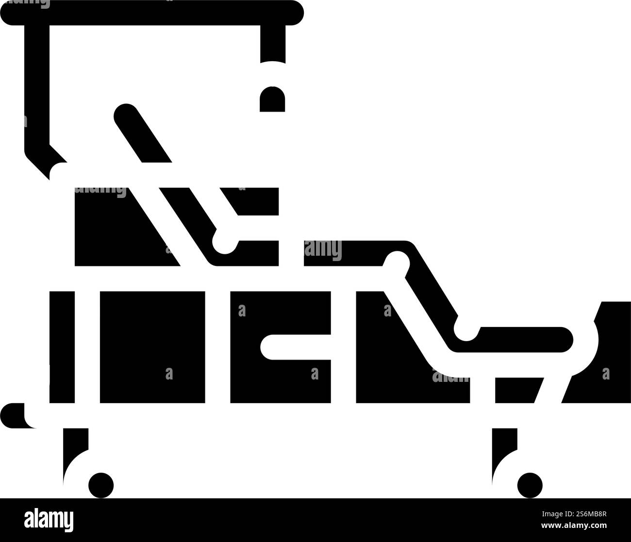 vettore icona glifo mobili medicali. cartello mobili medici. illustrazione nera del simbolo del contorno isolato. illustrazione vettoriale icona glifo per mobili medicali Illustrazione Vettoriale