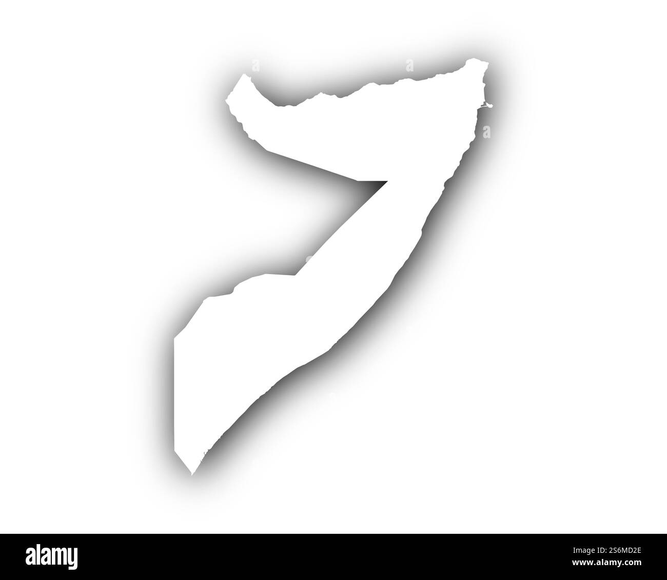 Mappa della Somalia con ombre Foto Stock Mappa della Somalia con ombre Foto Stock