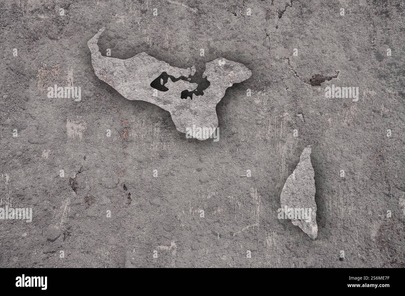 Mappa di Tonga su cemento stagionato Foto Stock