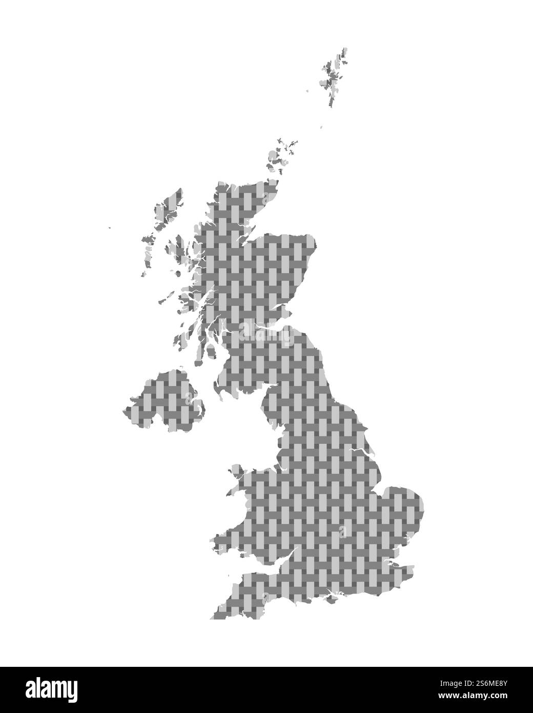 Mappa della Gran Bretagna su tessuto grezzo Foto Stock
