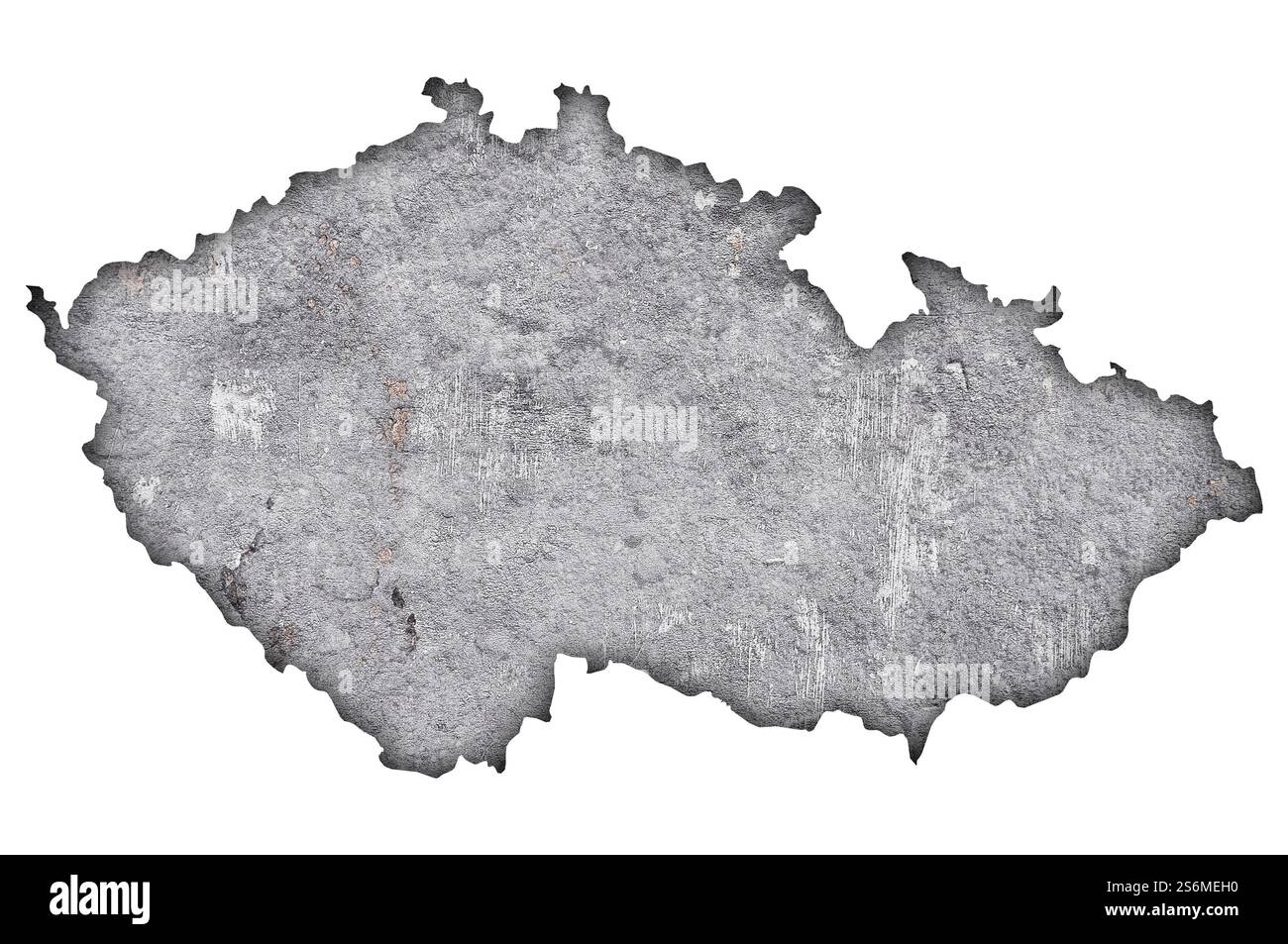 Mappa della Repubblica Ceca su cemento intemprato Foto Stock