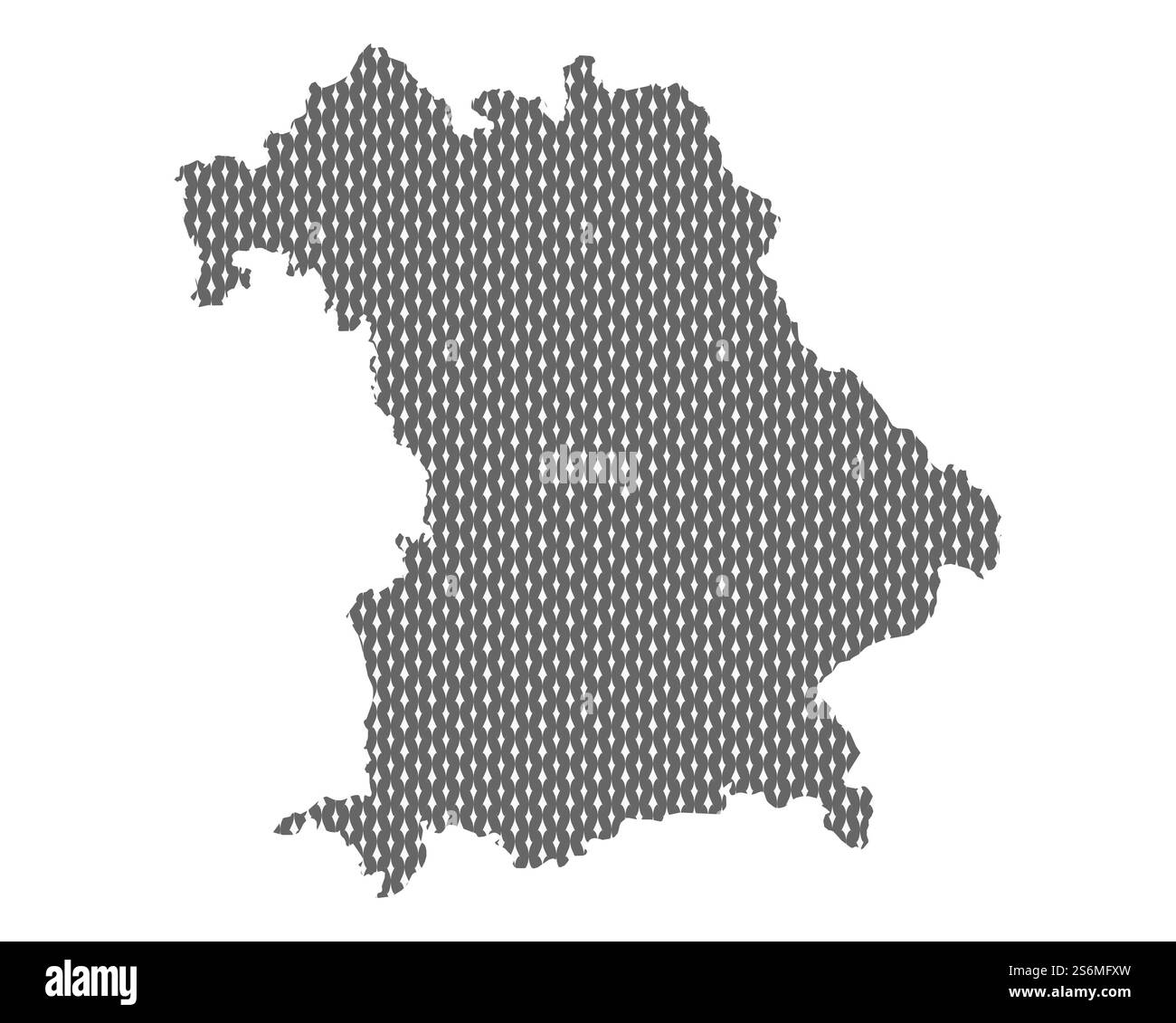 Mappa della Baviera in maglie di destra Foto Stock