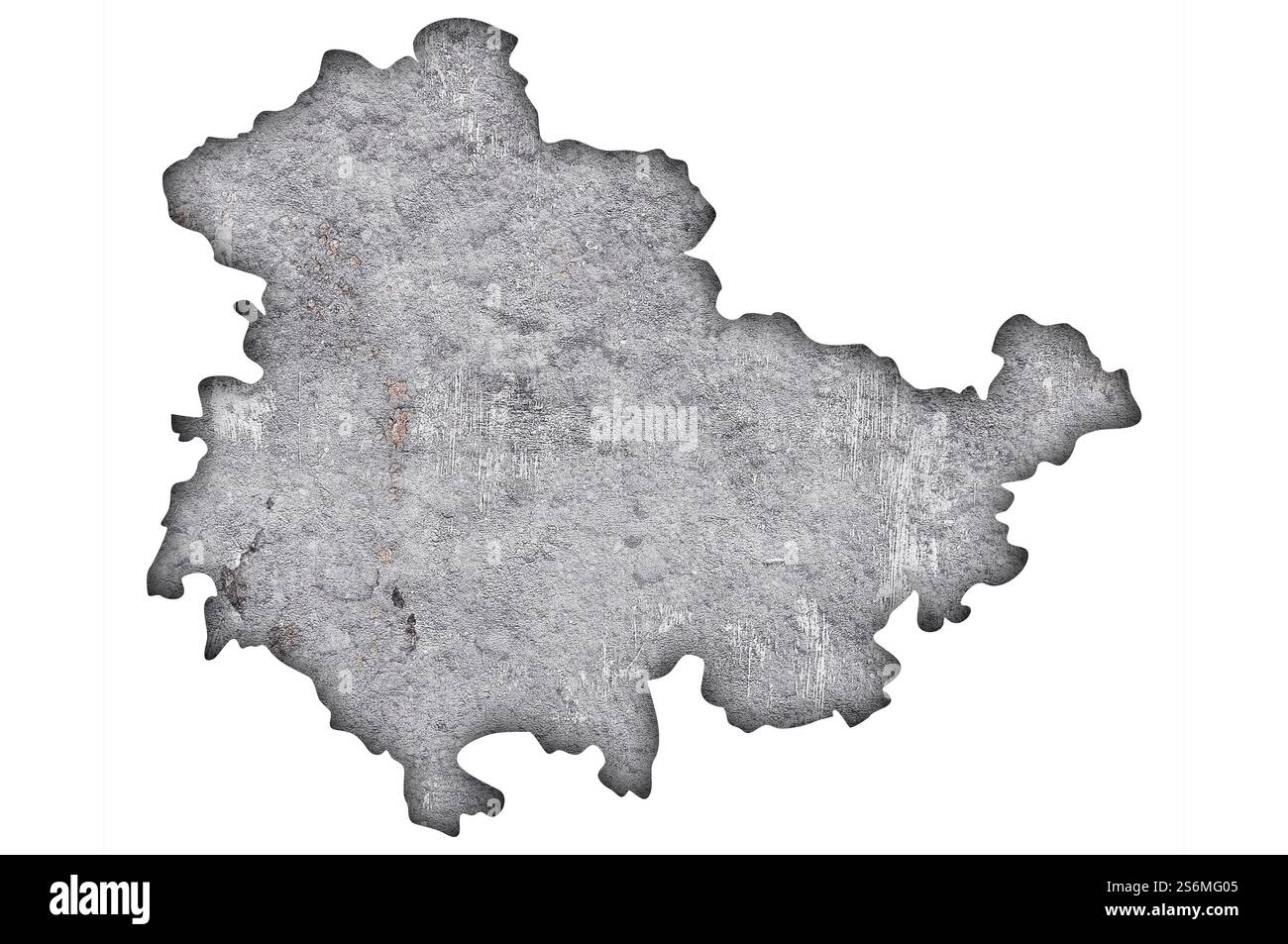 Mappa di Turingia su cemento stagionato Foto Stock