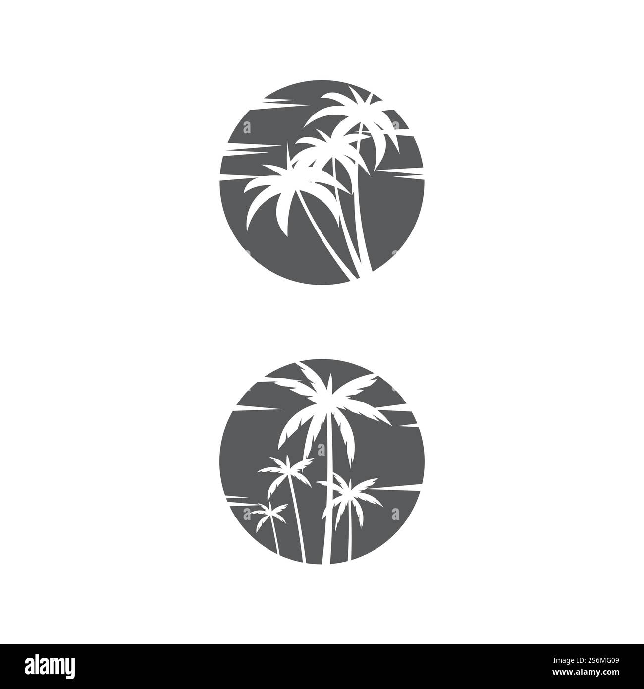 Palm tree estate modello logo illustrazione vettoriale Illustrazione Vettoriale