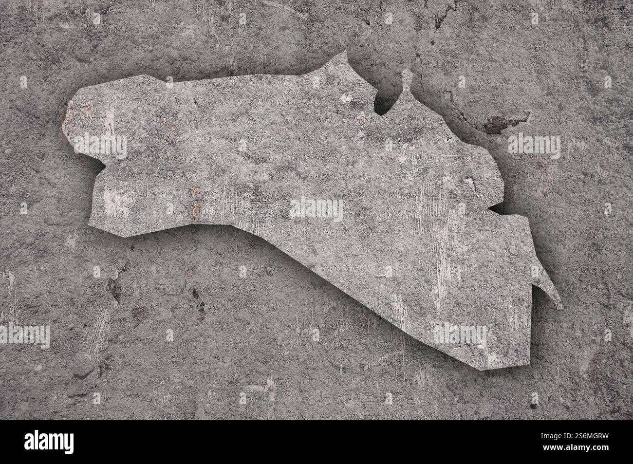 Mappa di Minorca su cemento intemperie Foto Stock