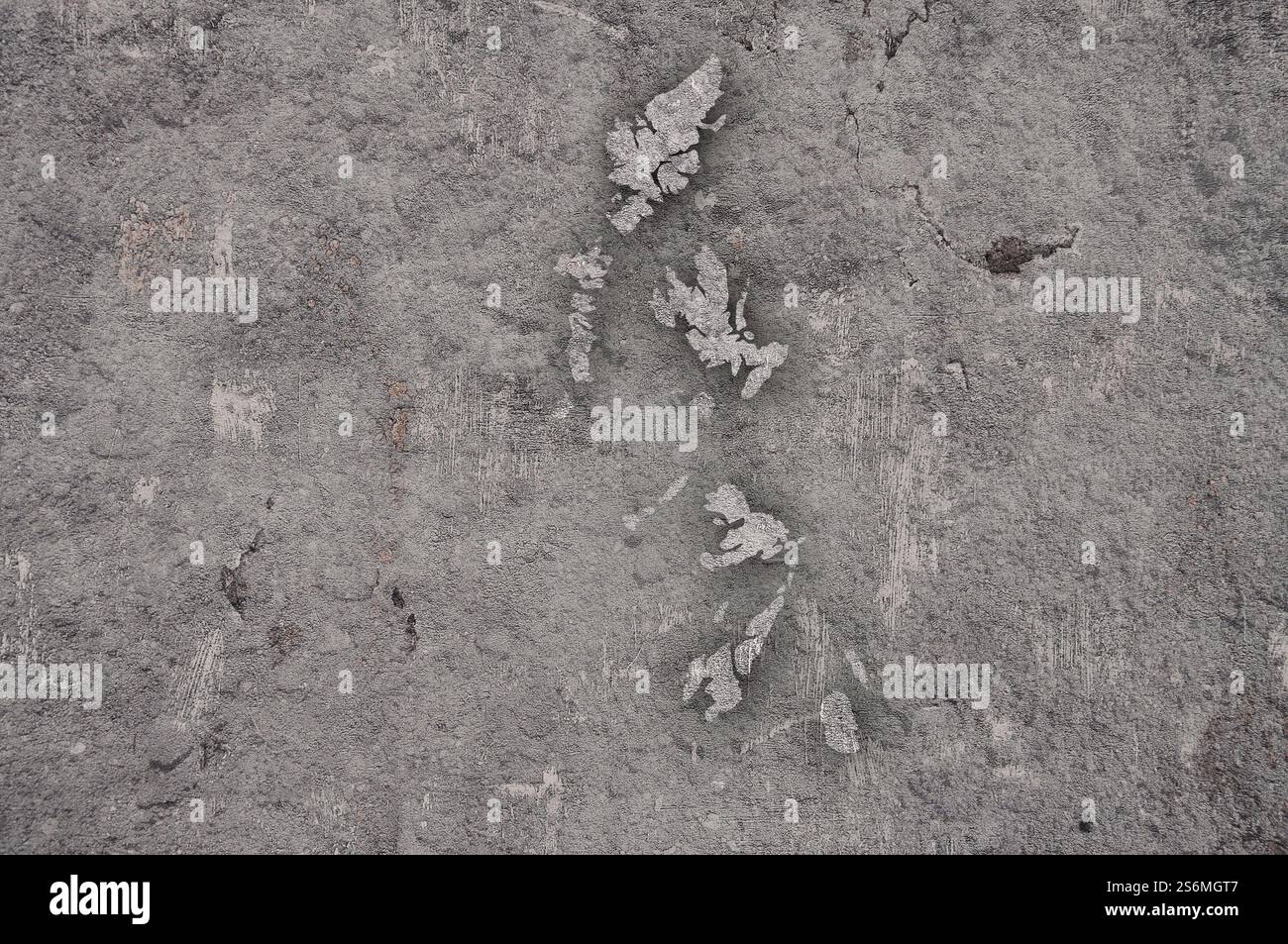 Mappa di Ebridi su cemento stagionato Foto Stock