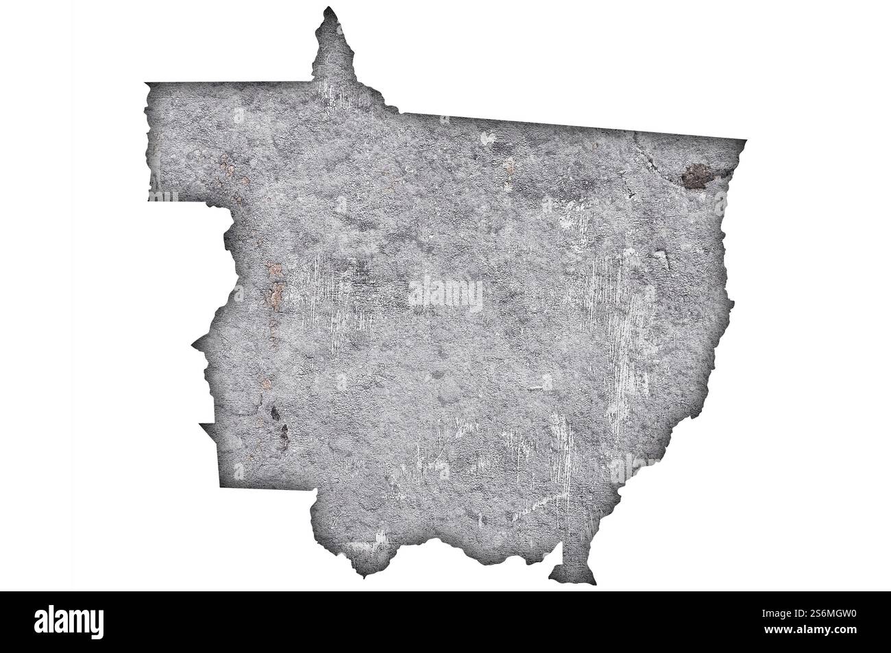 Mappa di Mato Grosso su cemento stagionato Foto Stock