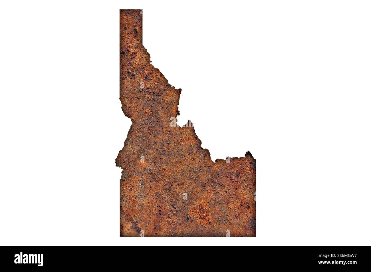 Mappa di Idaho sul metallo arrugginito Foto Stock