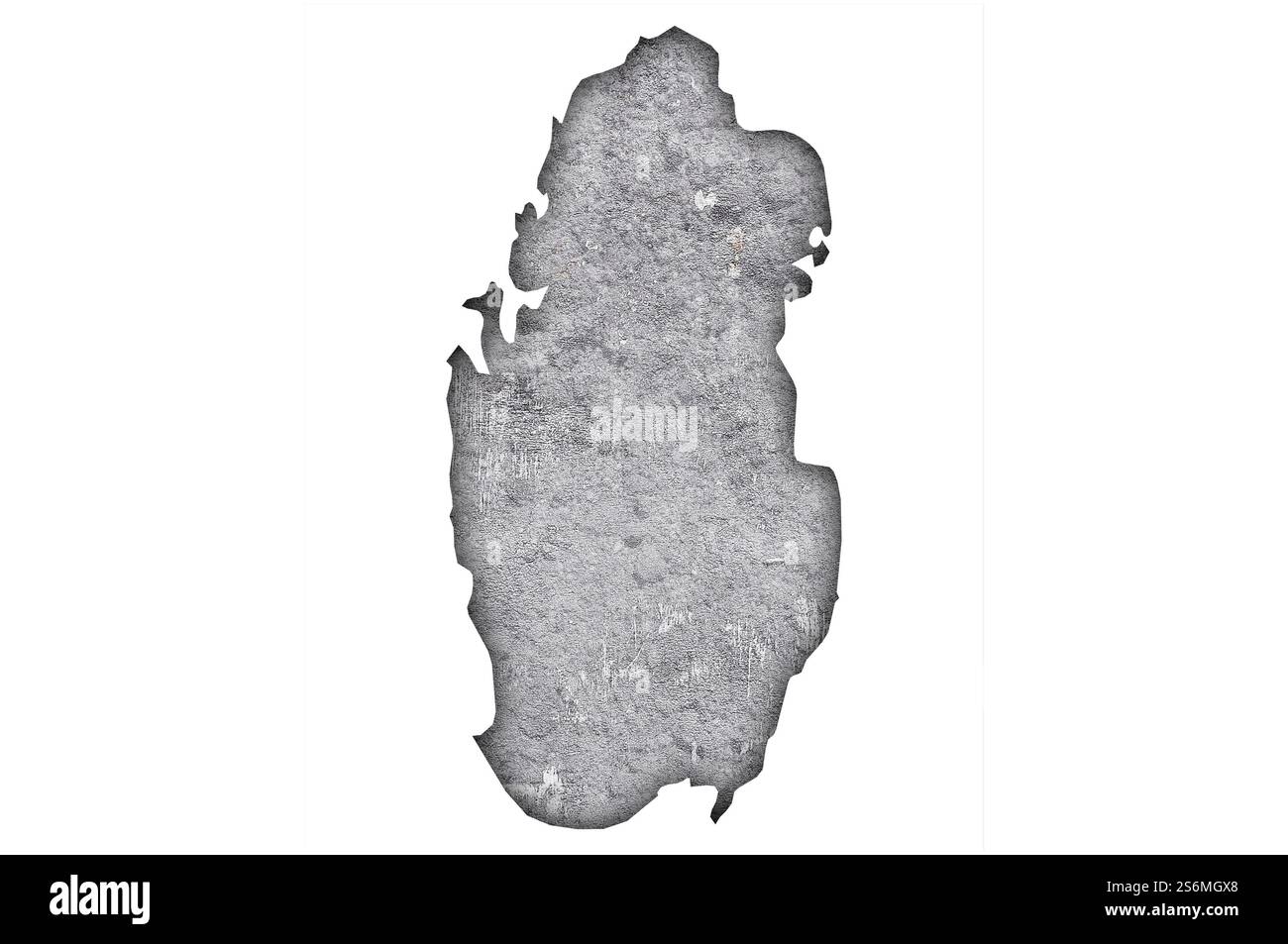 Mappa del Qatar su cemento intemperie Foto Stock