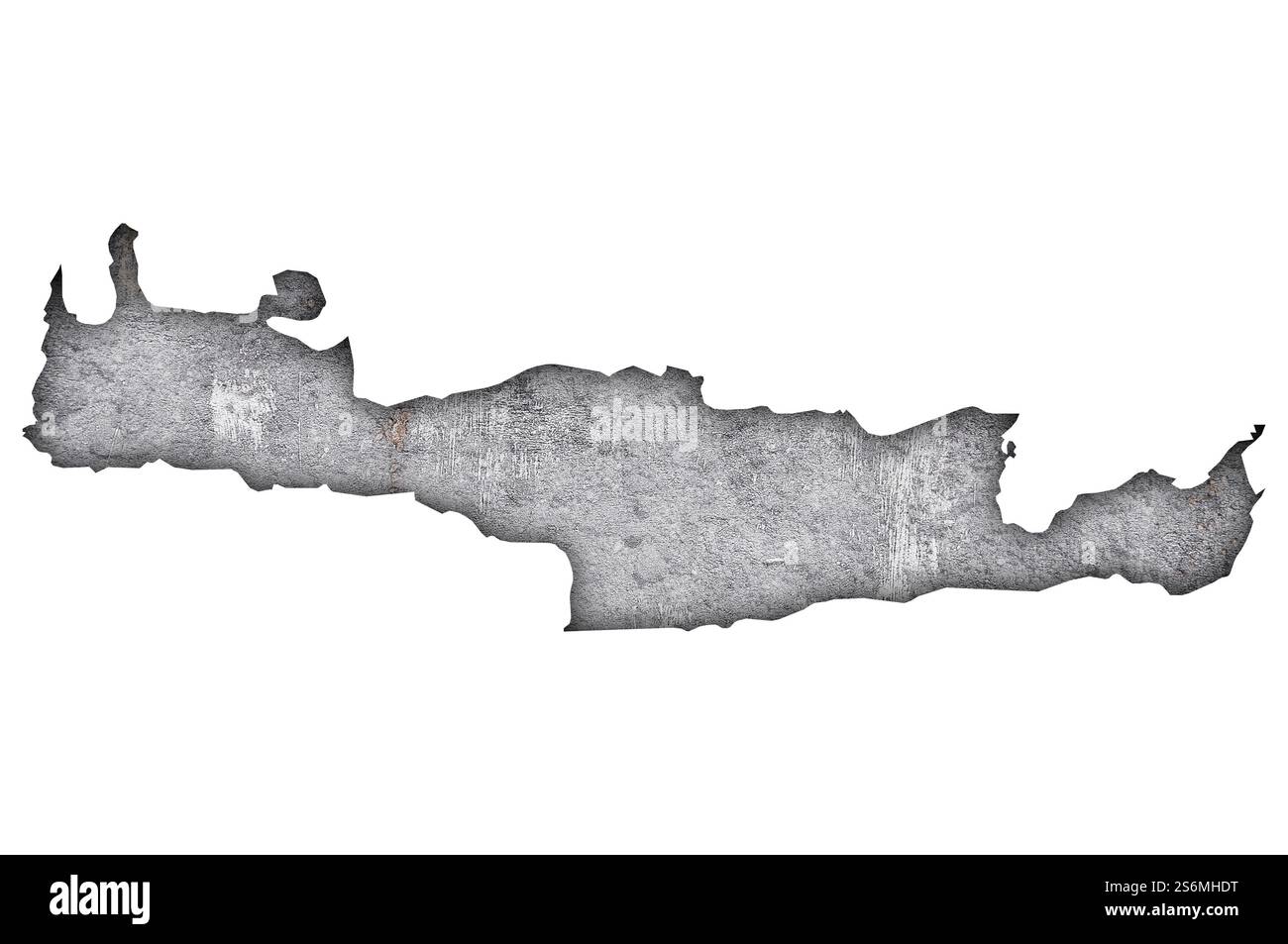 Mappa di Creta su cemento intemperie Foto Stock