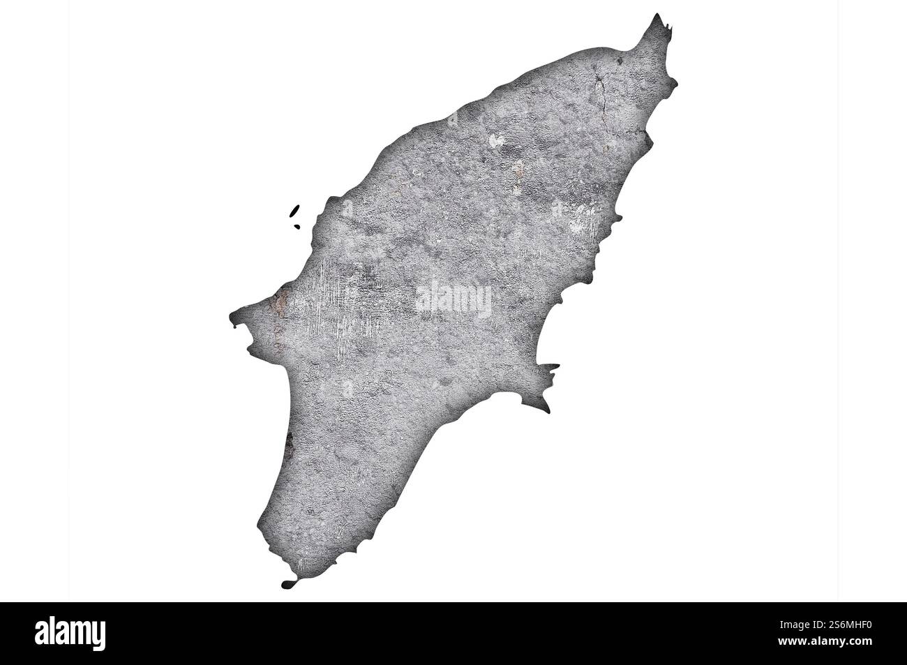 Mappa di Rodi su cemento stagionato Foto Stock