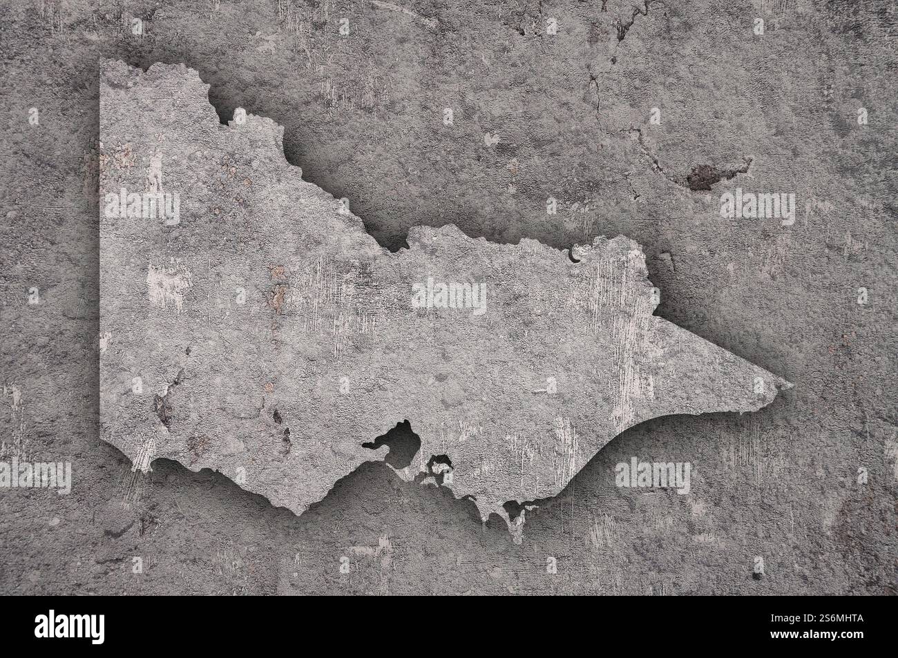 Mappa di Victoria su cemento stagionato Foto Stock