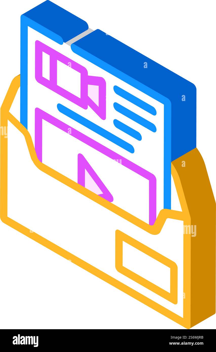 invito per il vettore di icone isometriche della videoconferenza. invito per segnale di videoconferenza. illustrazione del simbolo isolato. invito per l'illustrazione vettoriale dell'icona isometrica della videoconferenza Illustrazione Vettoriale