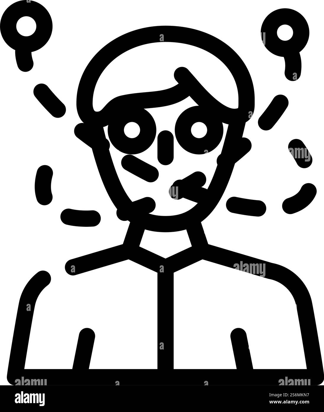 vettore icona linea follia. il ragazzo della follia firma. illustrazione nera del simbolo del contorno isolato. illustrazione vettoriale dell'icona della linea del follia Illustrazione Vettoriale